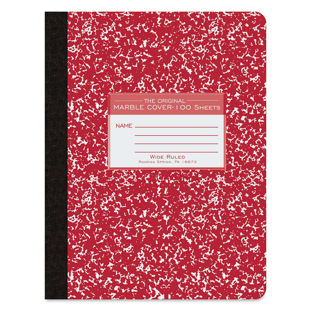 Open in modal - Roaring Spring Composition Notebook - 9-3/4" x 7-1/2", Ruled, Red, front