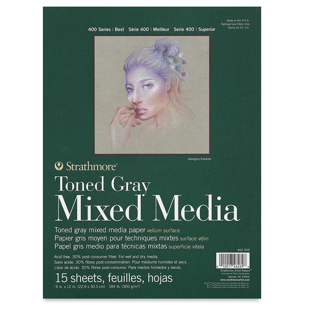 Open in modal - Strathmore 400 Series Toned Mixed Media Pad - Gray, 9" x 12"