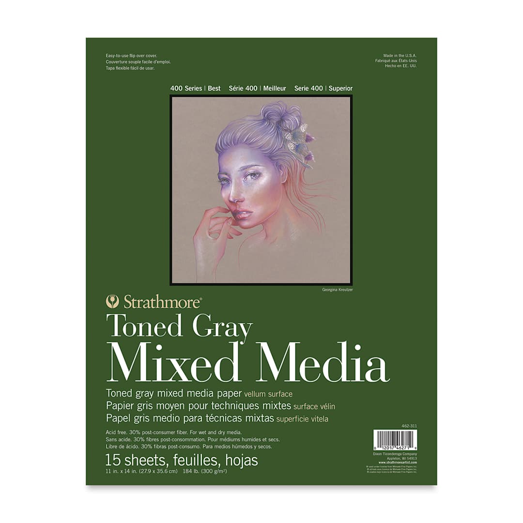 Open in modal - Strathmore 400 Series Toned Mixed Media Pad - Gray, 11" x 14"