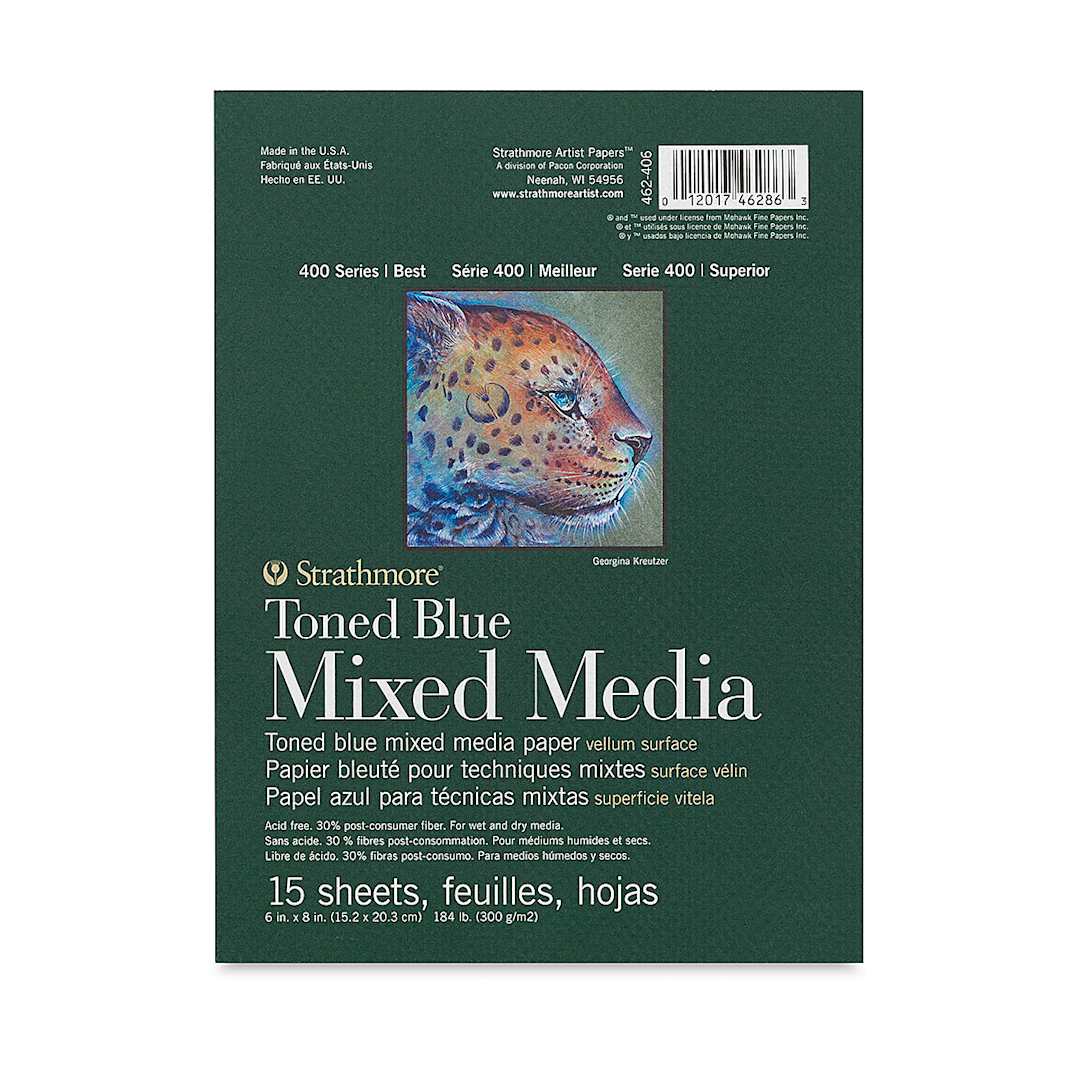Open in modal - Strathmore 400 Series Toned Mixed Media Pad - Blue, 6" x 8"