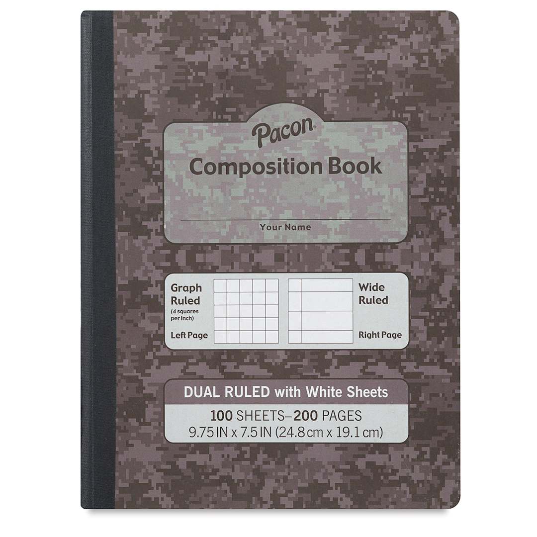 Open in modal - Pacon Dual Ruled Composition Book - 9-3/4" x 7-1/2", White