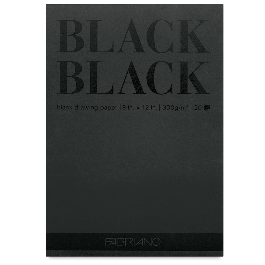 Open in modal - Fabriano Black Black Pad - 9" x 12"m 20 Sheets, 300 gsm