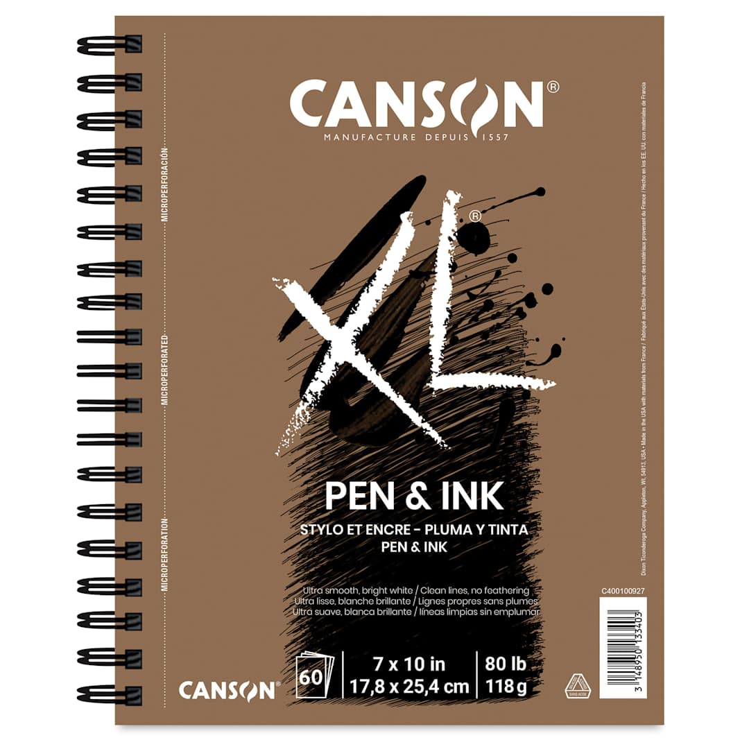 Open in modal - Canson XL Pen and Ink Pads - Front cover of spiral bound pad