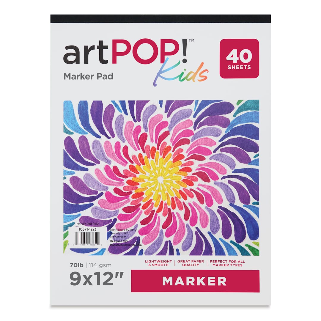 Open in modal - artPOP! Kids Marker Pad - 9" x 12", 40 Sheets (front cover of the pad)