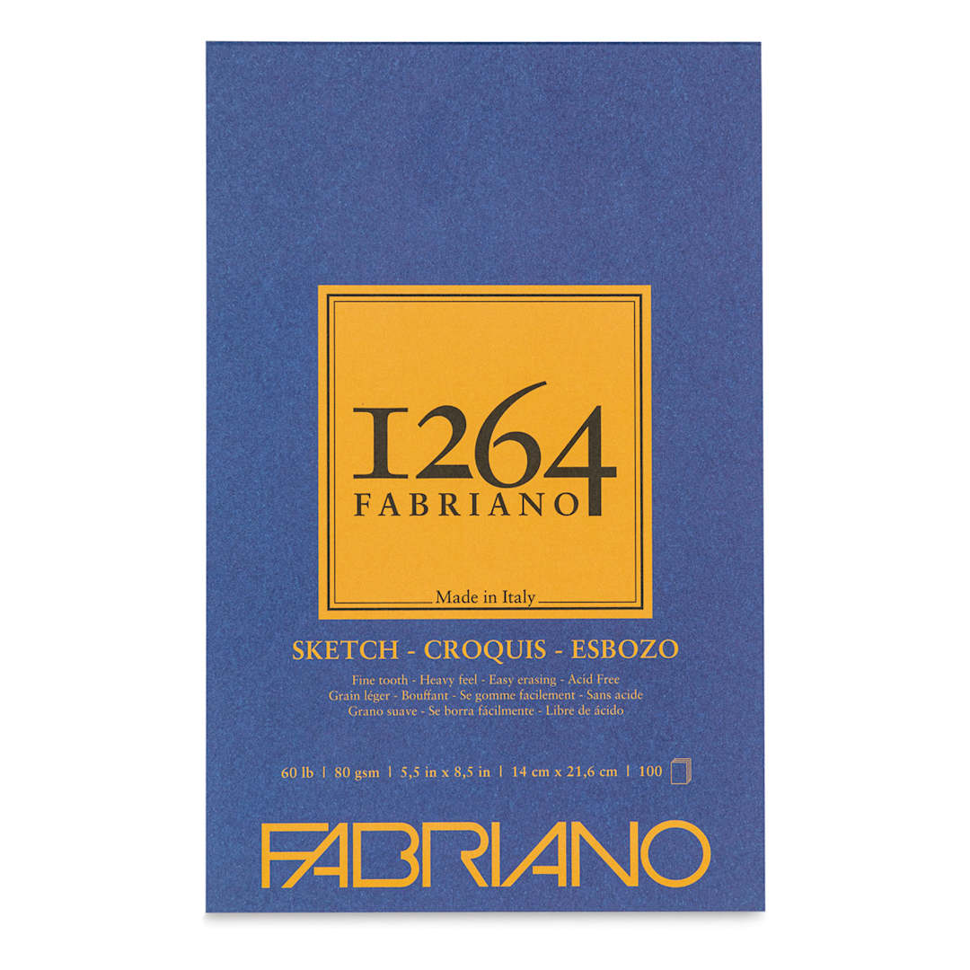 Open in modal - Fabriano 1264 Sketch Pad, 5-1/2" x 8-1/2", Glue Bound, 100 Sheets, Portrait