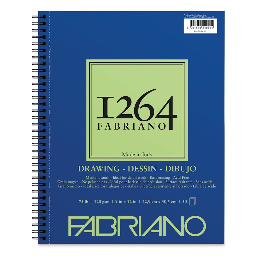 Open in modal - Fabriano 1264 Drawing Pad - 9" x 12", 50 Sheets
