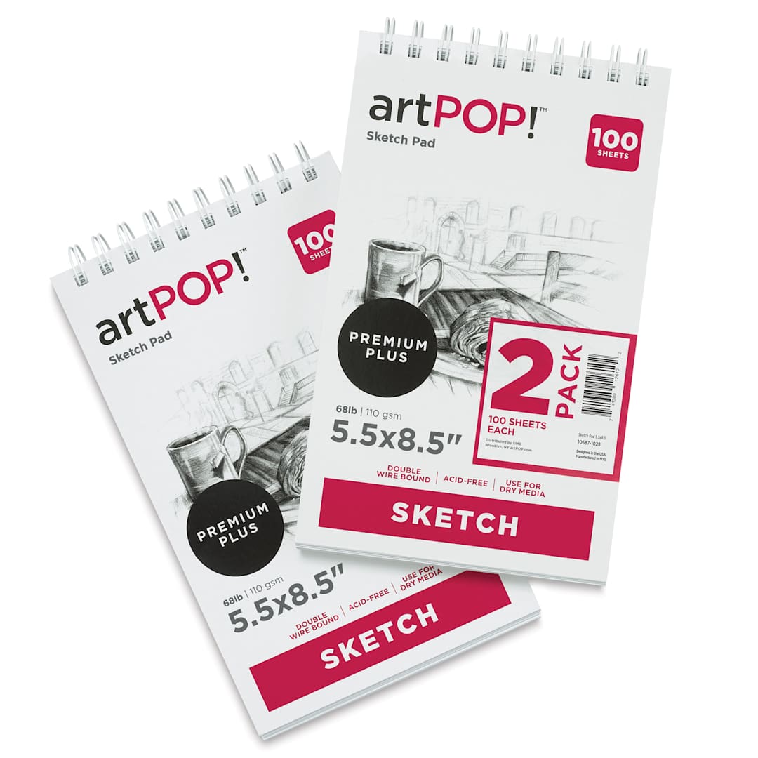 Open in modal - artPOP! Sketch Pads - 5-1/2" x 8-1/2", 100 sheets, Pkg of 2
