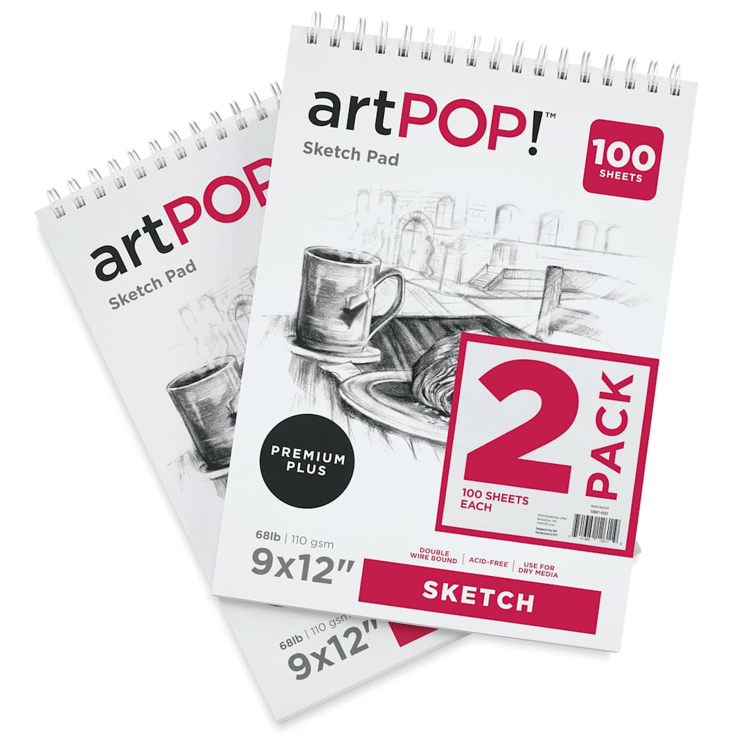 Open in modal - artPOP! Sketch Pads - 9" x 12", 100 sheets, Pkg of 2