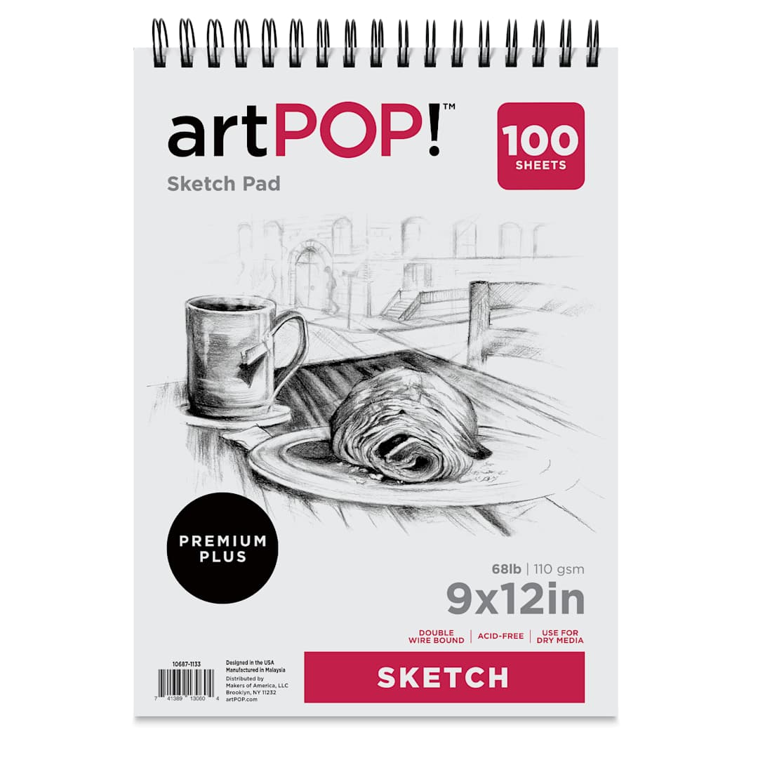 Open in modal - artPOP! Sketch Pad - 9" x 12", 100 sheets, front of pad