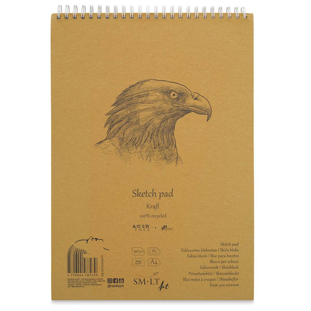 Open in modal - SMLT Arts Kraft Wirebound Sketch Pad - 8-1/4" x 11-3/4", 60 Sheets