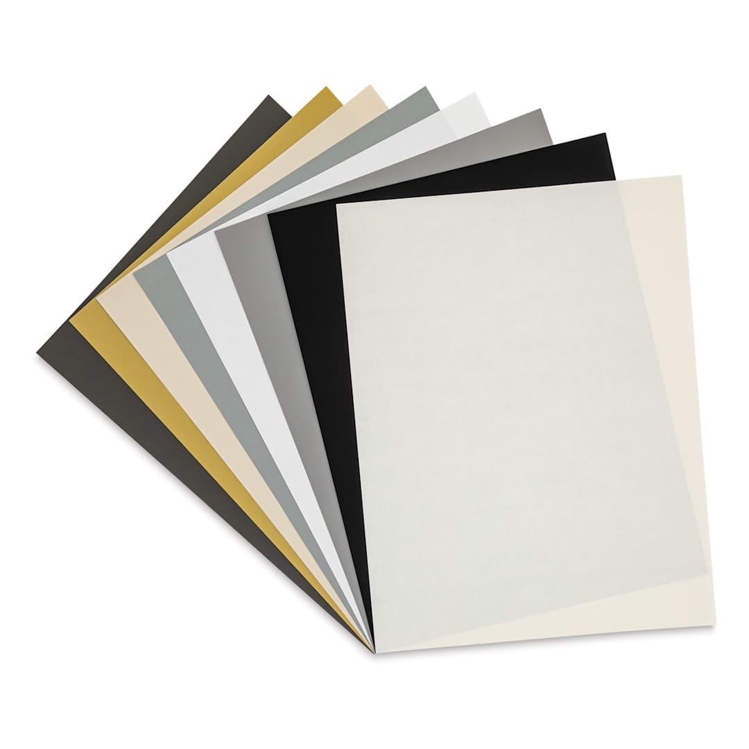 Open in modal - Strathmore 500 Series Charcoal Paper - Assorted Colors included in 150 Pc package shown in fan
