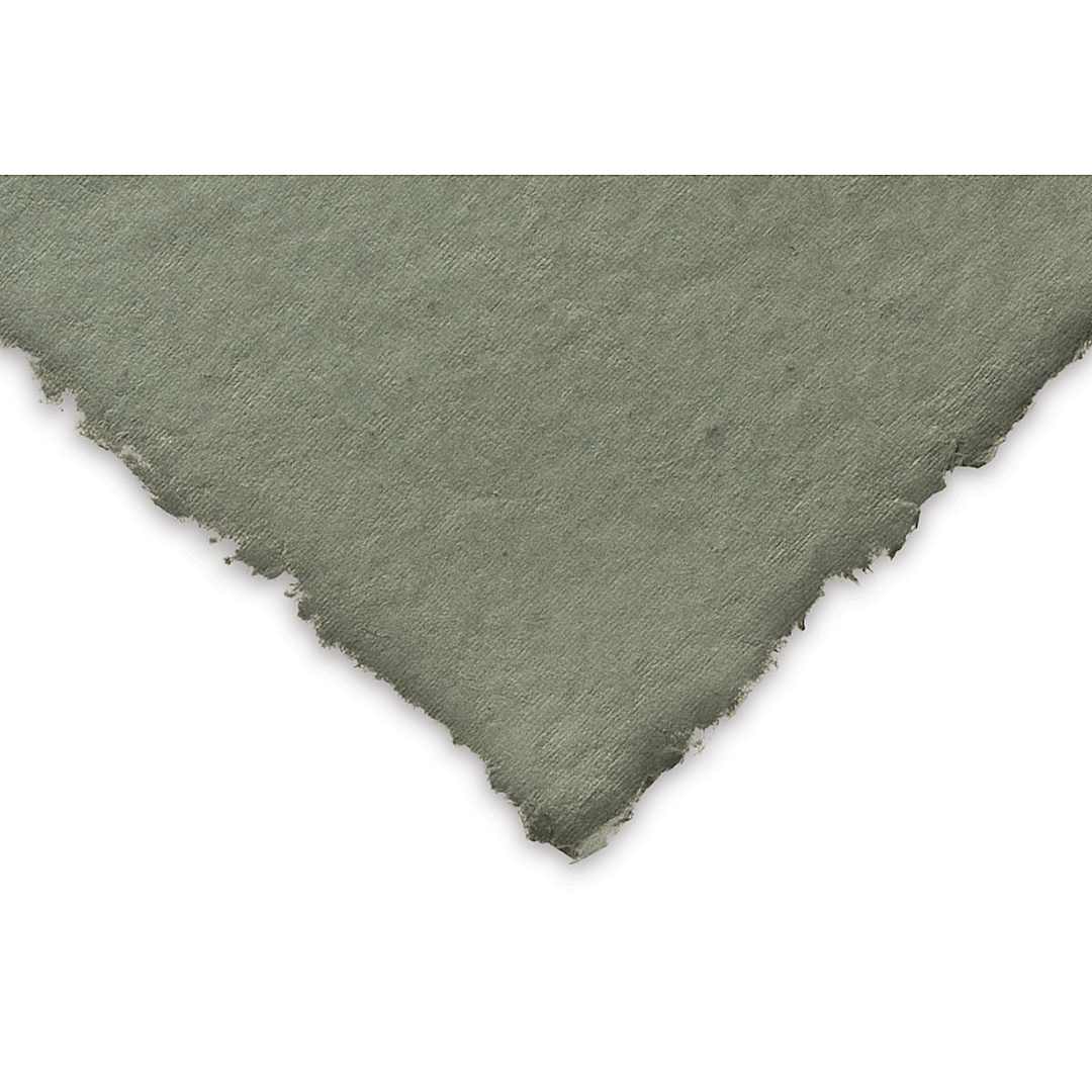 Open in modal - Shizen Pastel Paper - Closeup of corner of Army Green paper showing color and texture