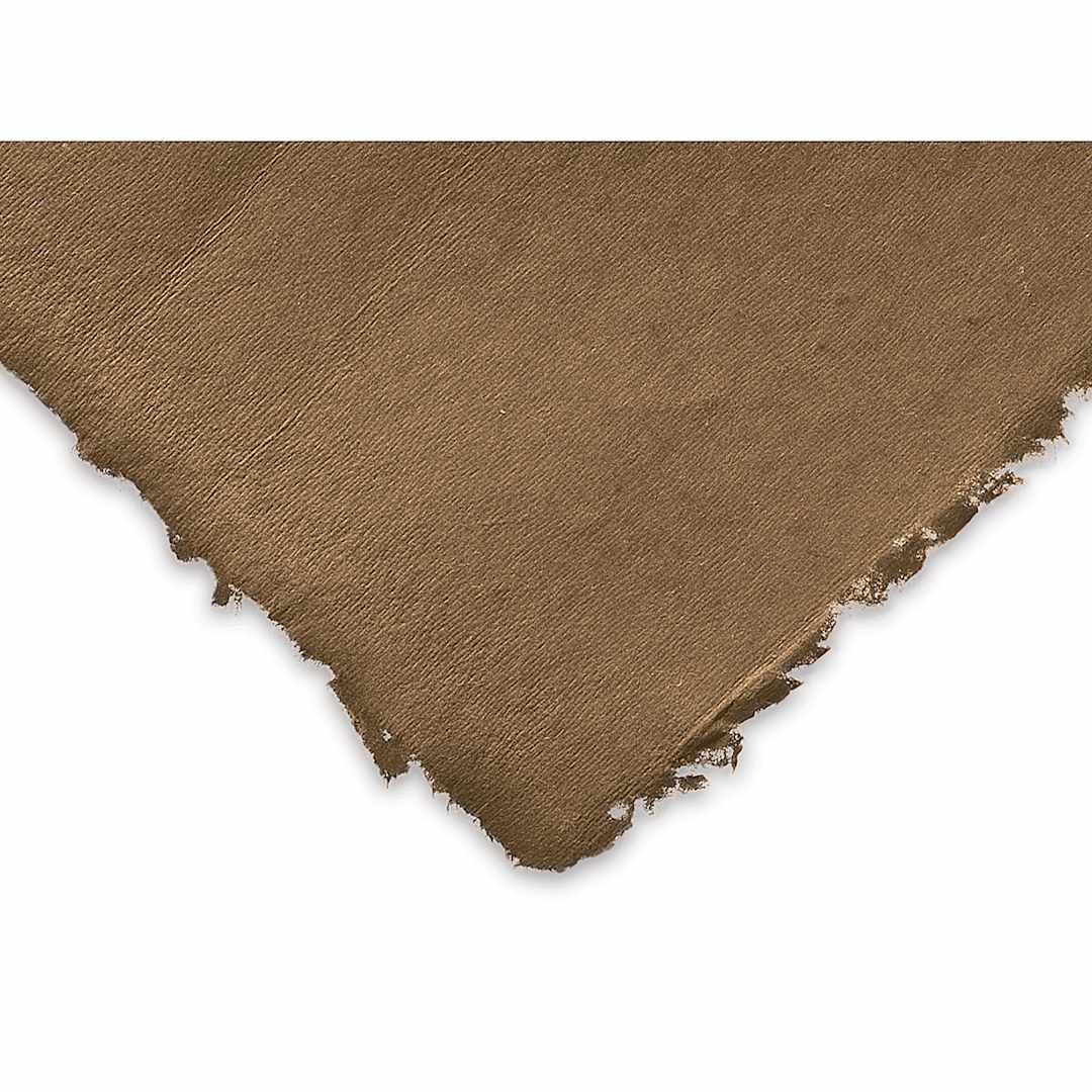 Open in modal - Shizen Pastel Paper - Closeup of corner of Cocoa paper showing color and texture