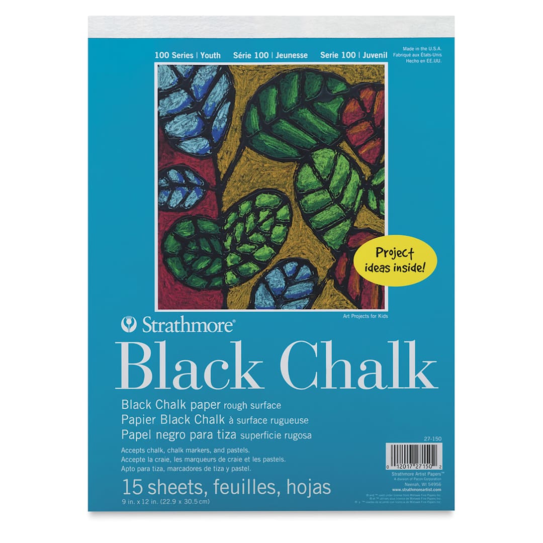 Open in modal - Strathmore 100 Series Black Chalk Paper Pad - Top cover of pad
