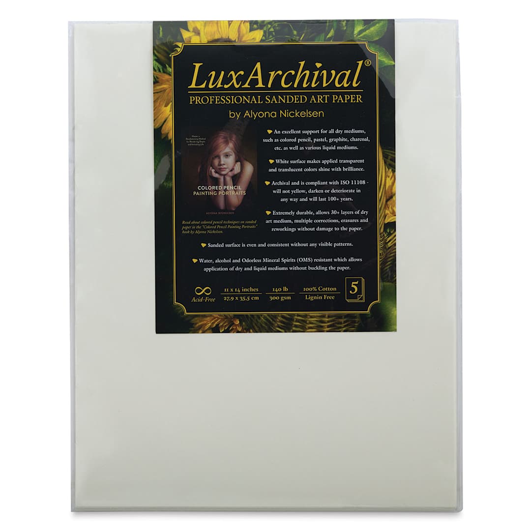 Open in modal - Brush and Pencil LuxArchival Professional Sanded Art Paper - 11" x 14", 400 Grit, Pkg of 5 