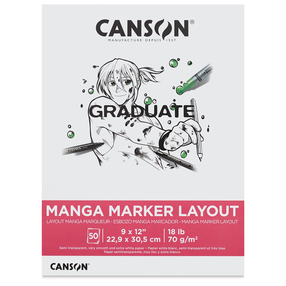 Open in modal - Canson Graduate Manga Marker Layout Pad - 9" x 12", front cover