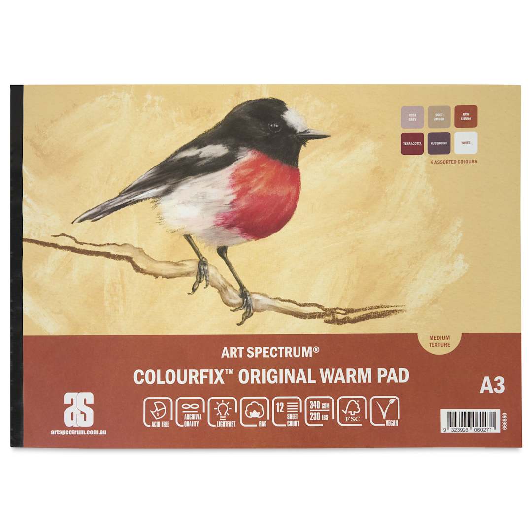 Open in modal - Art Spectrum Colourfix Pastel Pad - Pkg of 12 Sheets, Warm Tones, A3