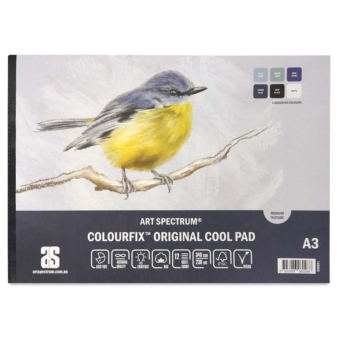 Open in modal - Art Spectrum Colourfix Pastel Pad - Pkg of 12 Sheets, Cool Tones, A3