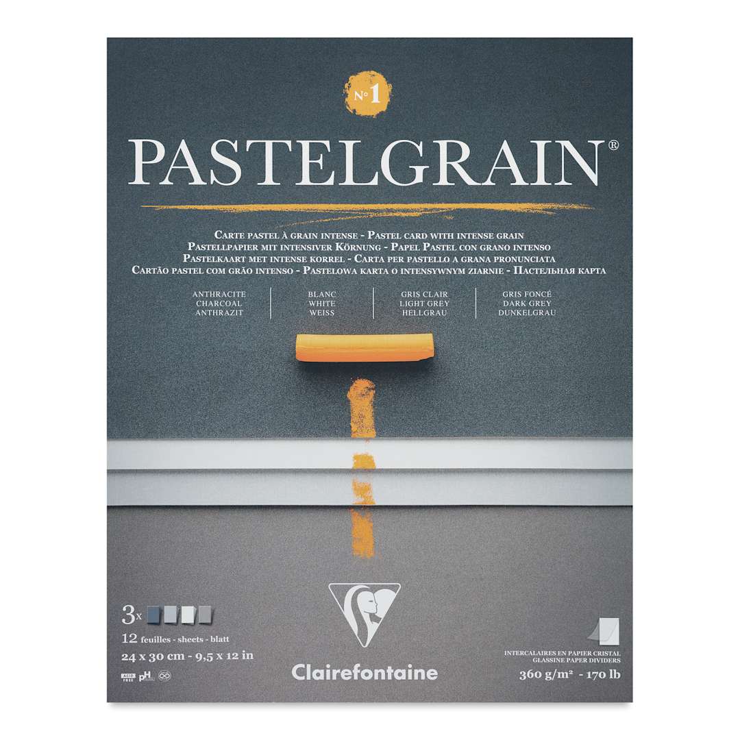 Open in modal - Clairefontaine Pastelgrain Paper Pad - 9-1/2" x 12", Palette No. 1, 12 Sheets