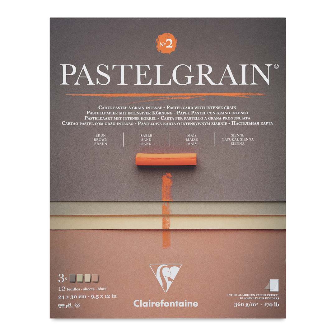 Open in modal - Clairefontaine Pastelgrain Paper Pad - 9-1/2" x 12", Palette No. 2, 12 Sheets