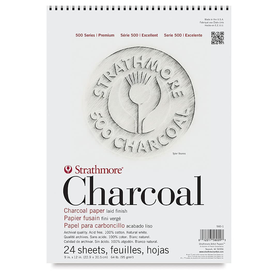 Open in modal - Strathmore 500 Series Charcoal Pad - 9'' x 12'', White, 24 Sheets