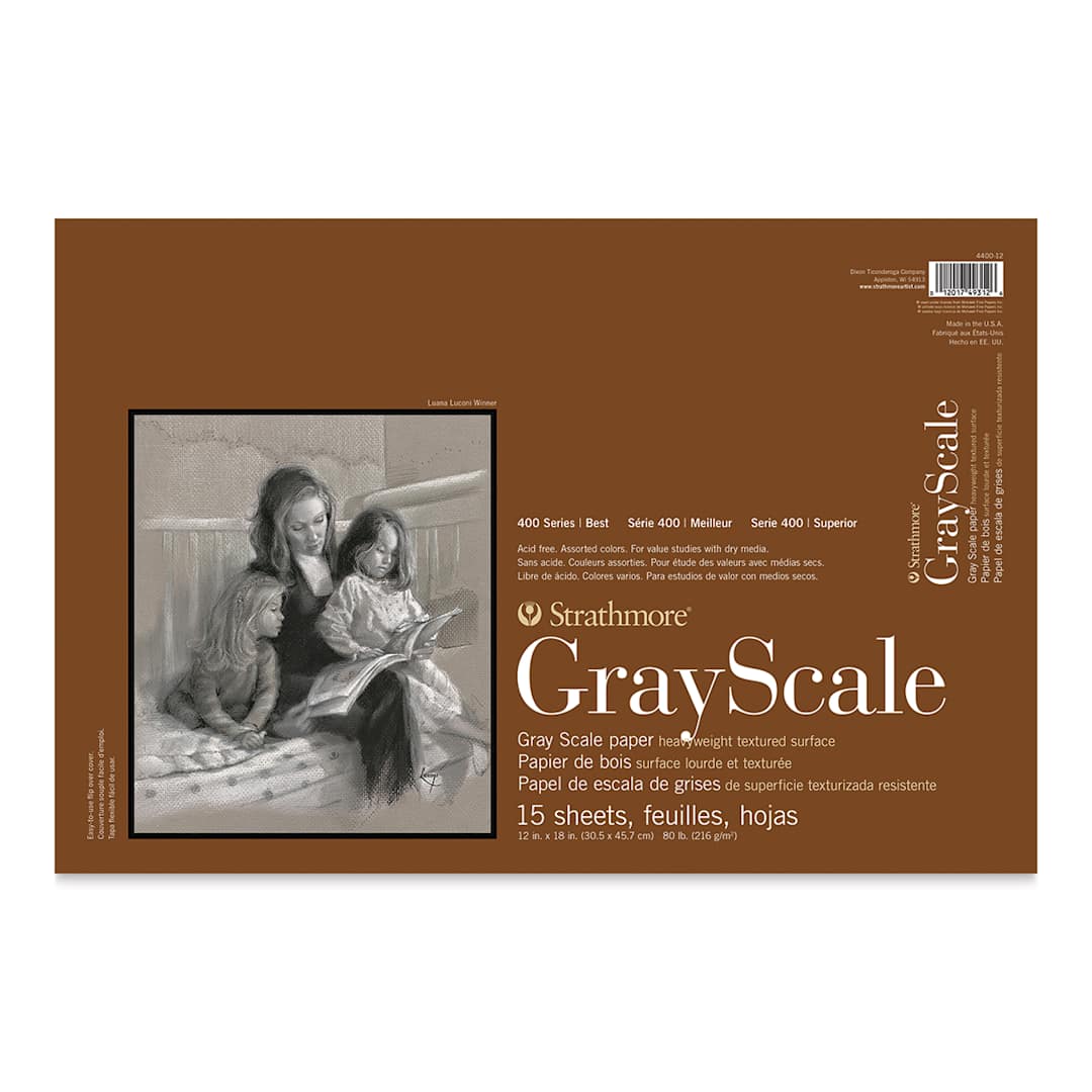 Open in modal - Strathmore 400 Series Gray Scale Pad - 12" x 18", 15 Sheets