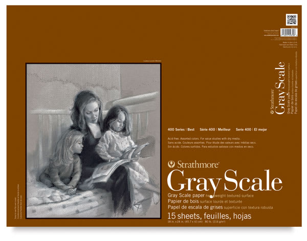 Open in modal - Strathmore 400 Series Gray Scale Pad - front view of pad