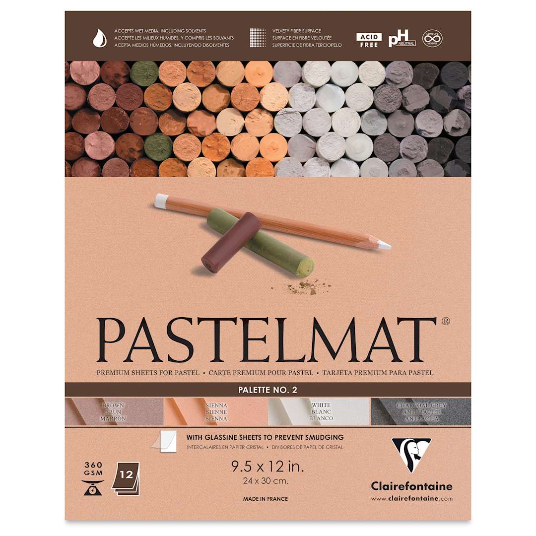 Open in modal - Clairefontaine Pastelmat Pad - Front cover of Palette No. 2, 12-Sheet Pad