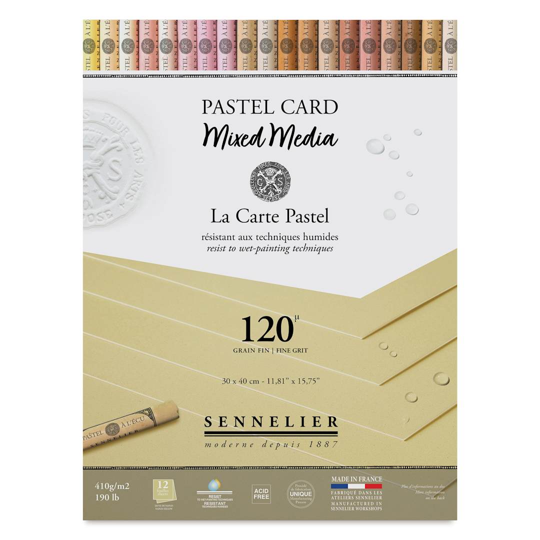 Open in modal - Sennelier La Carte Pastel Card Mixed Media Pad - Naples Yellow, 12" x 16", front cover