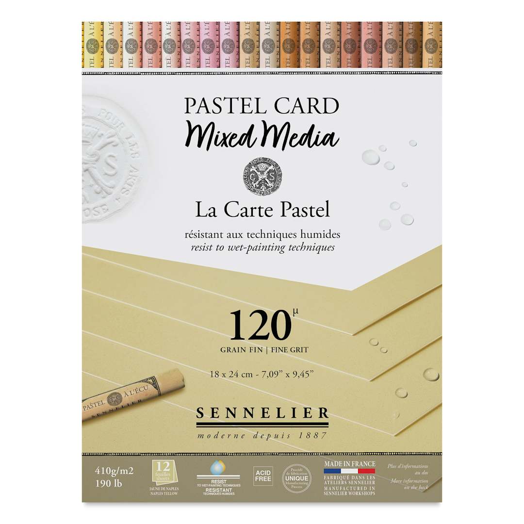 Open in modal - Sennelier La Carte Pastel Card Mixed Media Pad - Naples Yellow, 7" x 9-1/2", front cover