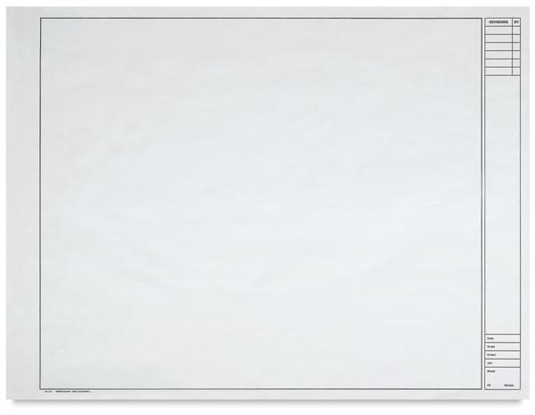Open in modal - Clearprint Engineering Vellum - Front view of 18" x 24" sheet with Title block on right side