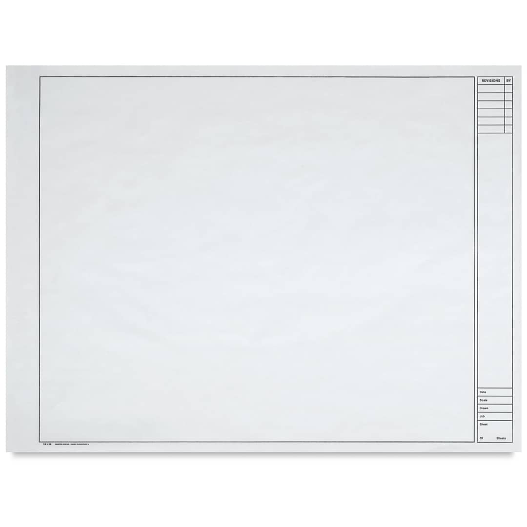 Open in modal - Clearprint Engineering Vellum - 24" x 36", Vertical Title Block, Single Sheet