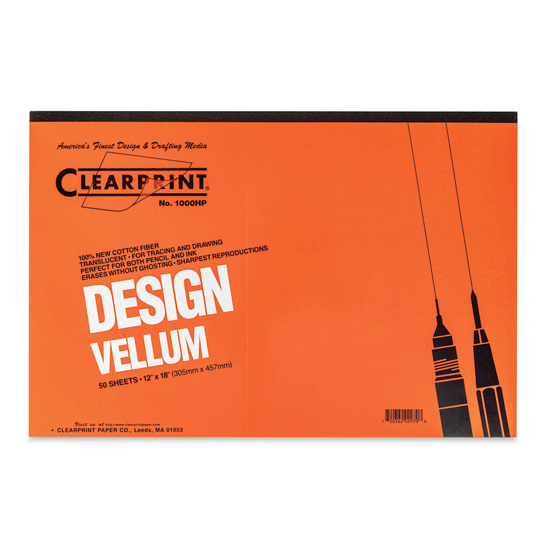Open in modal - Clearprint 1000H Drafting Vellum Pad - 12" x 18", 50 Sheets, front