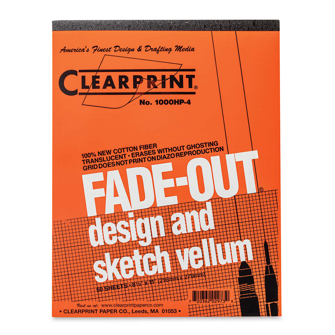 Open in modal - Clearprint Drafting and Design Fade-Out Vellum - 8 1/2" x 11", 4 x 4 Grid, 50 Sheets