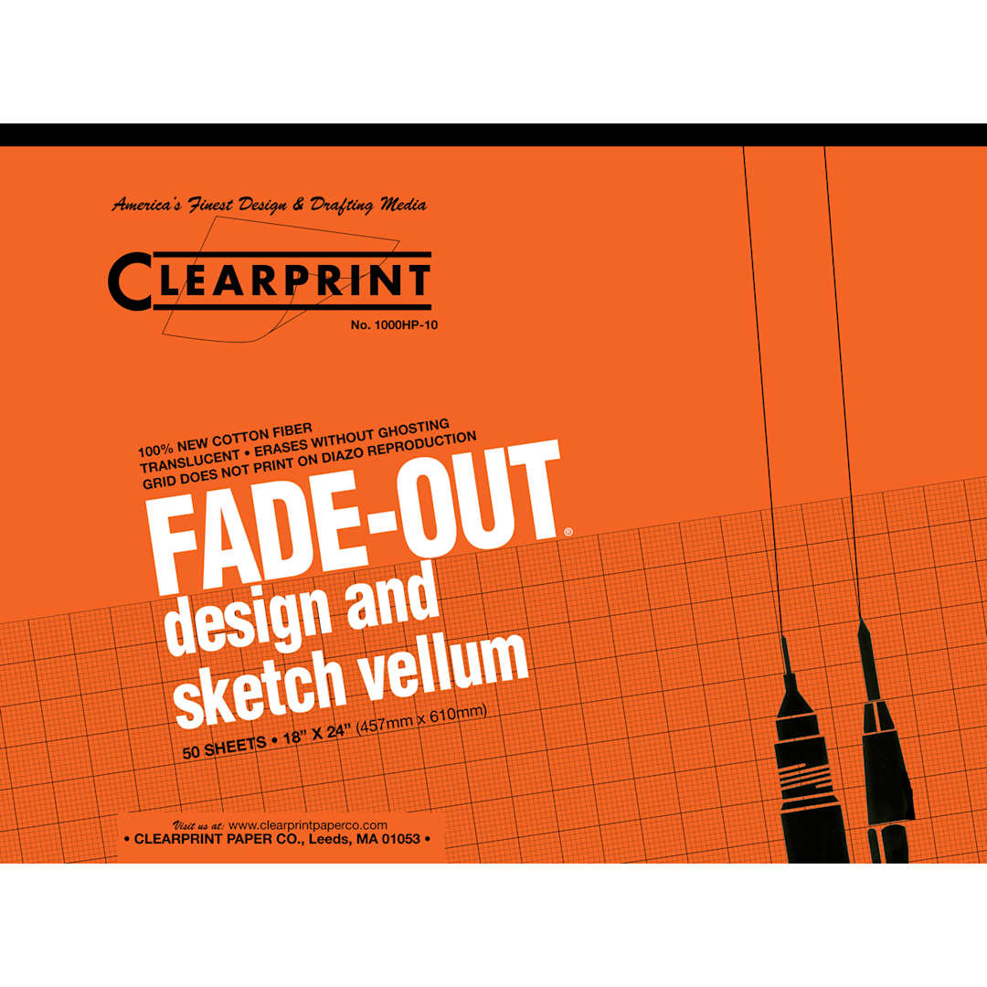 Open in modal - Clearprint Design and Sketch Pad, 10x10 Grid, 18in x 24in