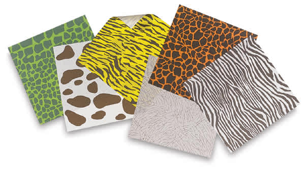 Open in modal - Origami Animal Patterns - All 6 designs shown in scattered row