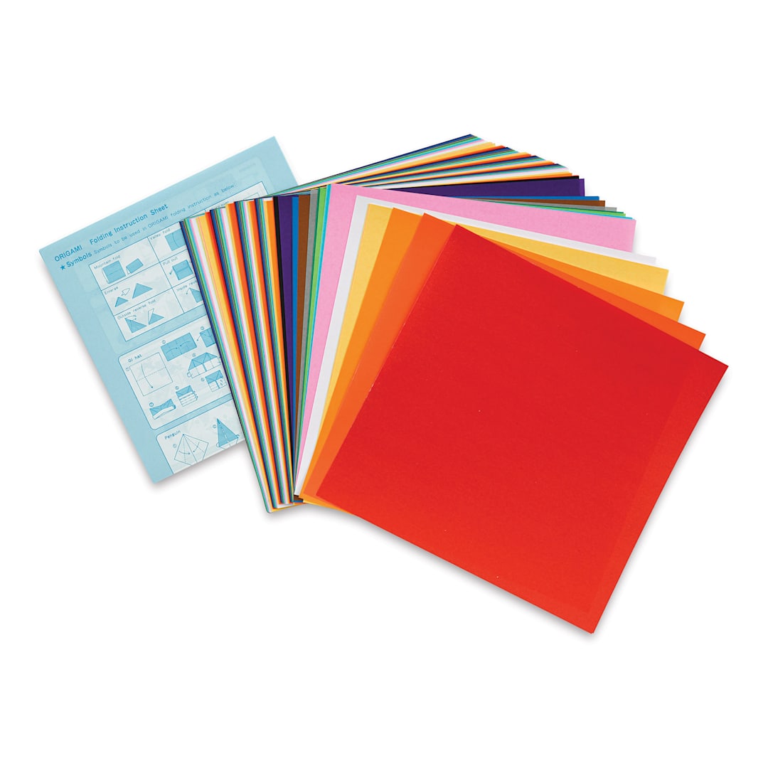 Open in modal - Yasutomo Origami Colored Paper Assortment - 6-3/4" x 6-3/4", Pkg of 100 Sheets