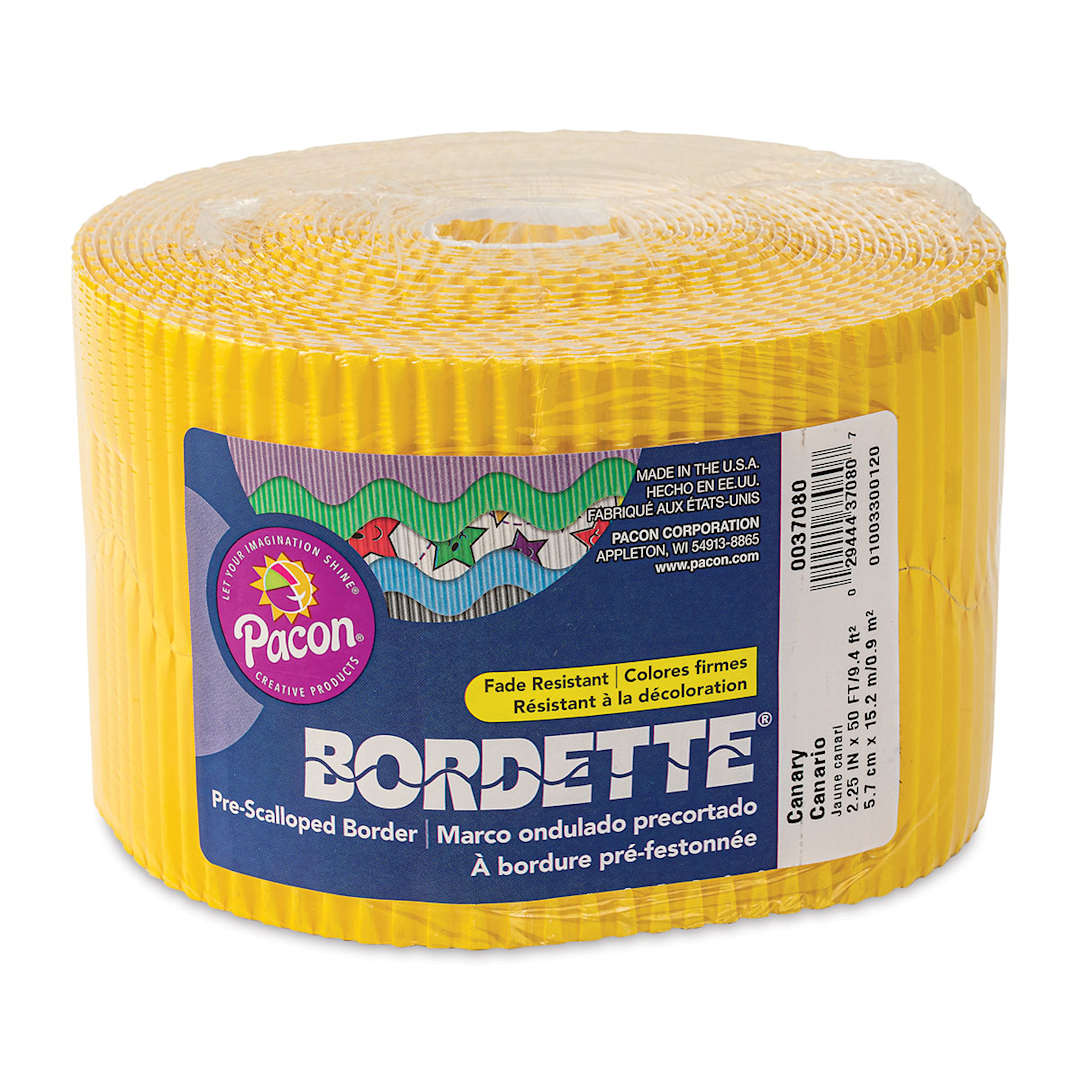 Open in modal - Bordette Scalloped Border - 2-1/4" x 50 ft, Canary Yellow
