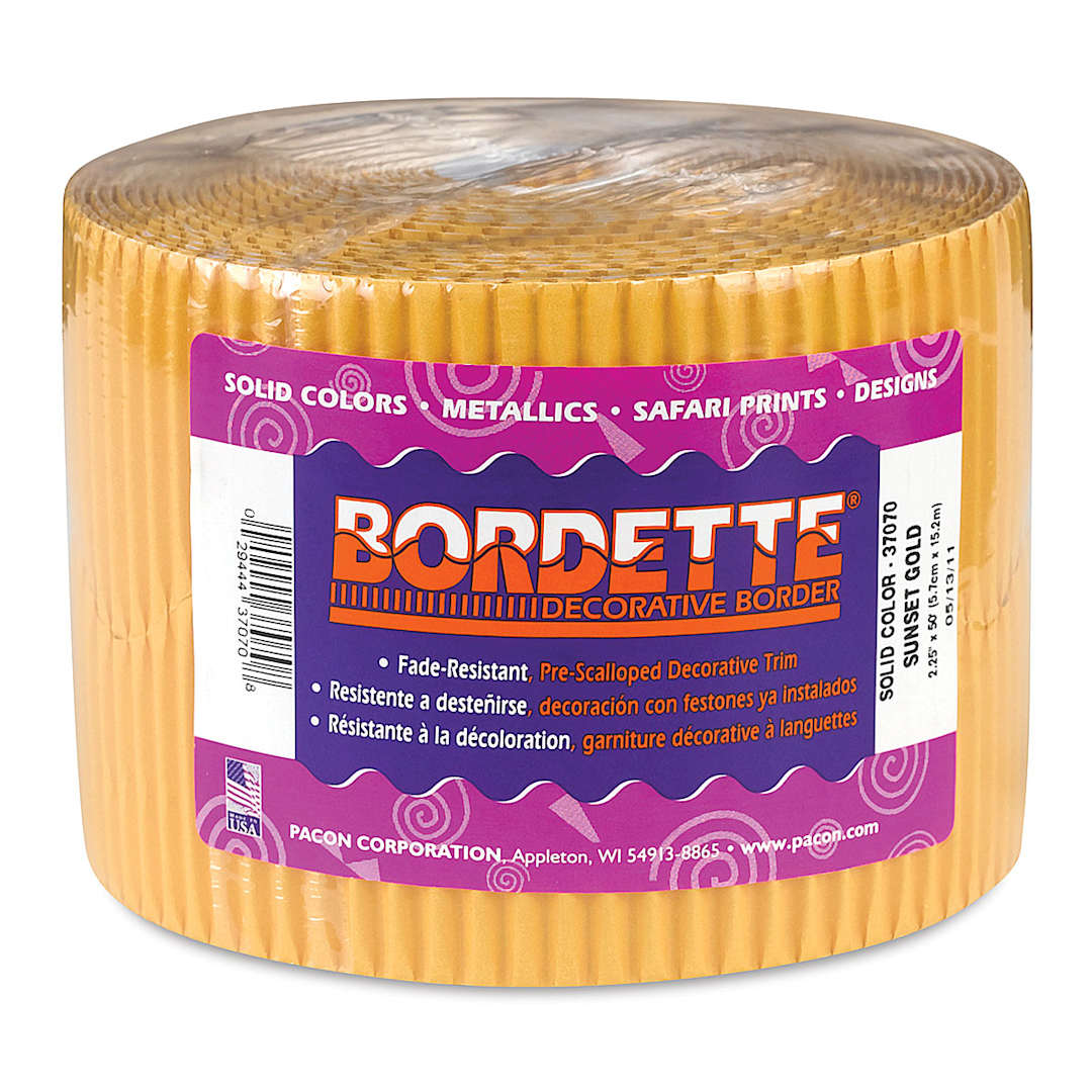 Open in modal - Bordette Scalloped Border - 2-1/4" x 50 ft, Sunset Gold