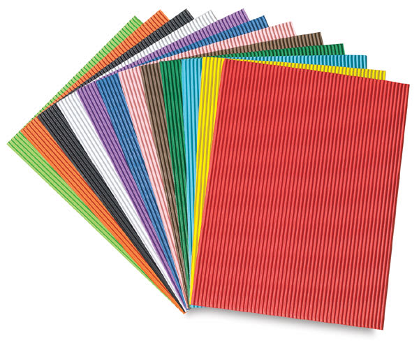 Open in modal - Corrugated Paper - 12 Sheets of assorted colors, fanned 