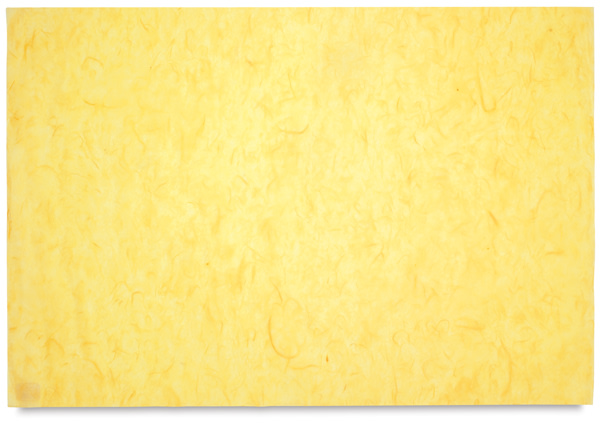 Open in modal - Black Ink Thai Unryu Paper - 25'' x 37'', Bright Yellow