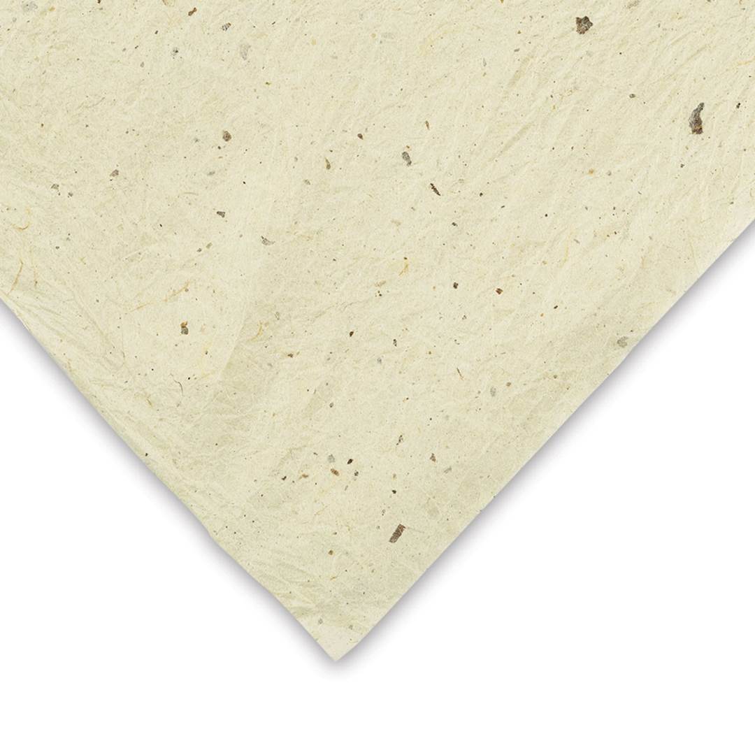 Open in modal - Black Ink Soft Unryu Paper - Corner of Chiri sheet to show color and texture