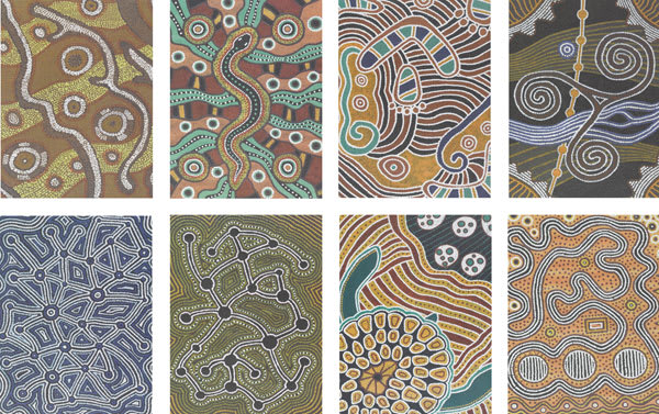 Open in modal - Roylco Decorative Papers - 8 Aboriginal patterns from Down Under package shown