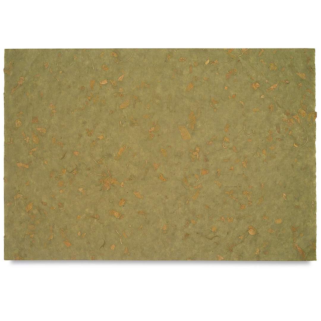 Open in modal - Black Ink Thai Mango Paper - 25" x 37", Olive