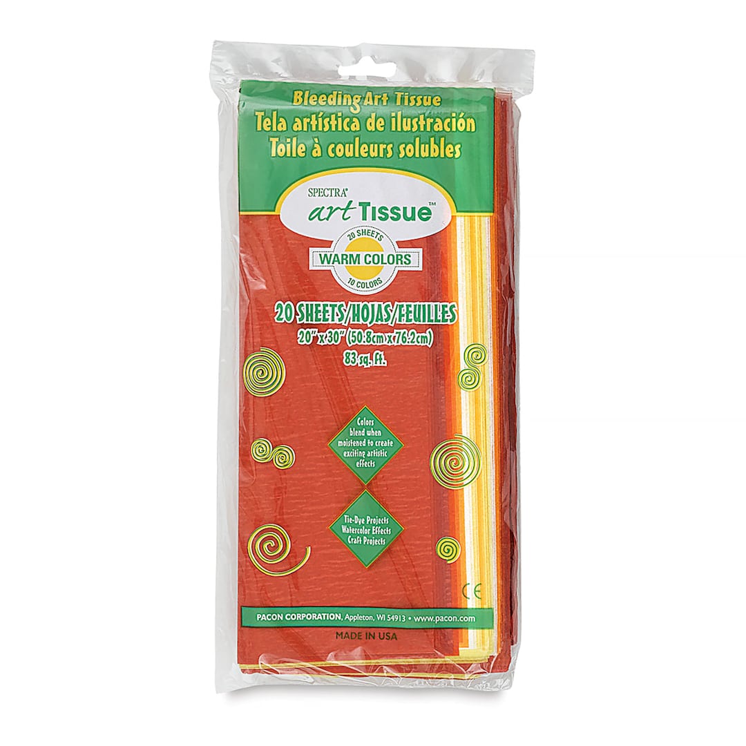 Open in modal - Spectra Deluxe Bleeding Art Tissue - 20" x 30", Warm Colors (Assorted), 20 Sheets