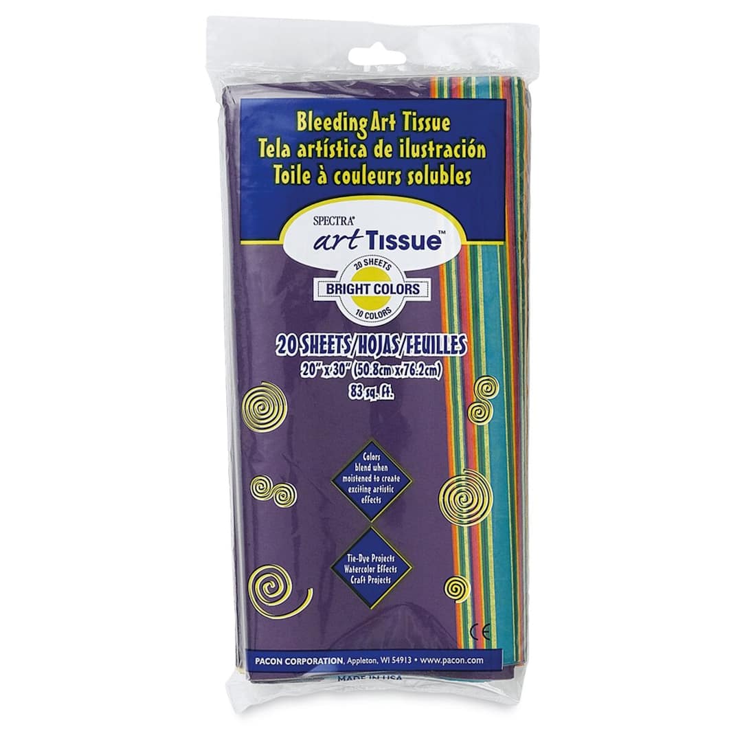 Open in modal - Spectra Deluxe Bleeding Art Tissue - 20" x 30", Bright Colors (Assorted), 20 Sheets