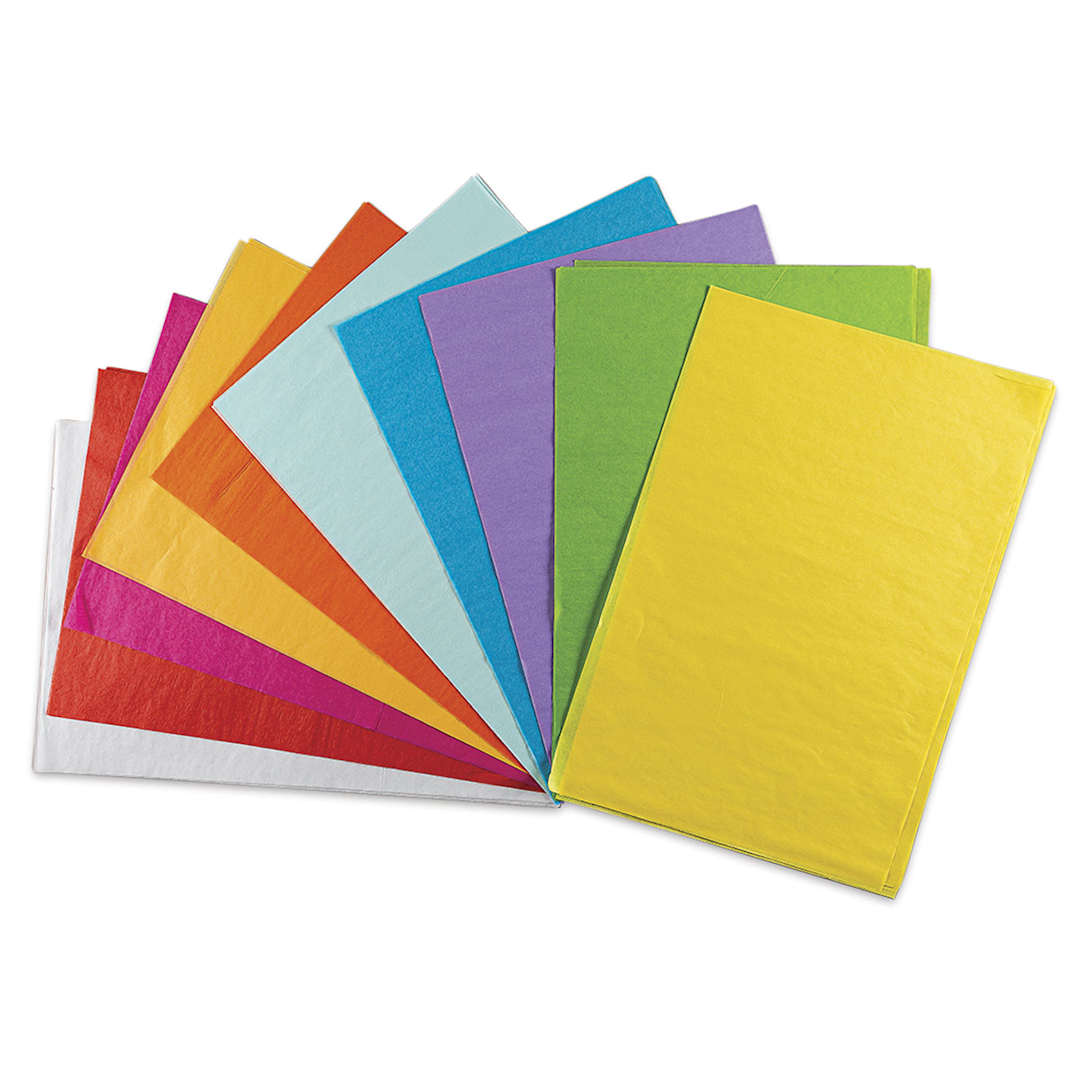 Open in modal - Blick Colored Tissue Assortment - 12" x 18", Assortment of 10 Colors, 50 Sheets