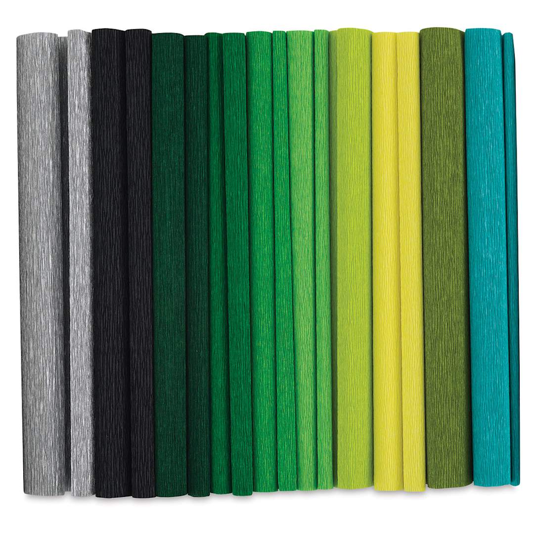 Open in modal - Lia Griffith Crepe Paper - 10 colors of paper in Botanical Garden Set shown