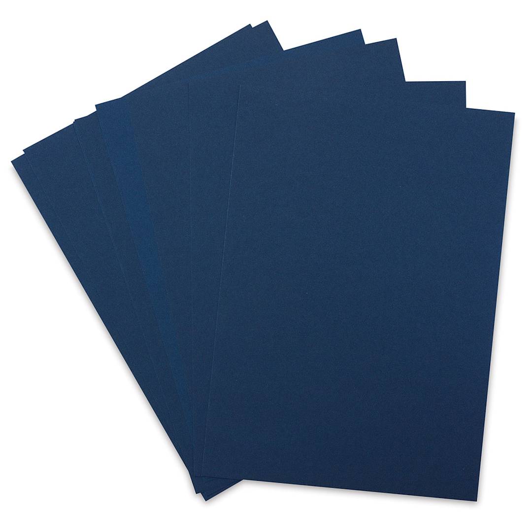 Open in modal - Fabriano Cocktail Paper - Several sheets of Blue Moon color shown fanned
