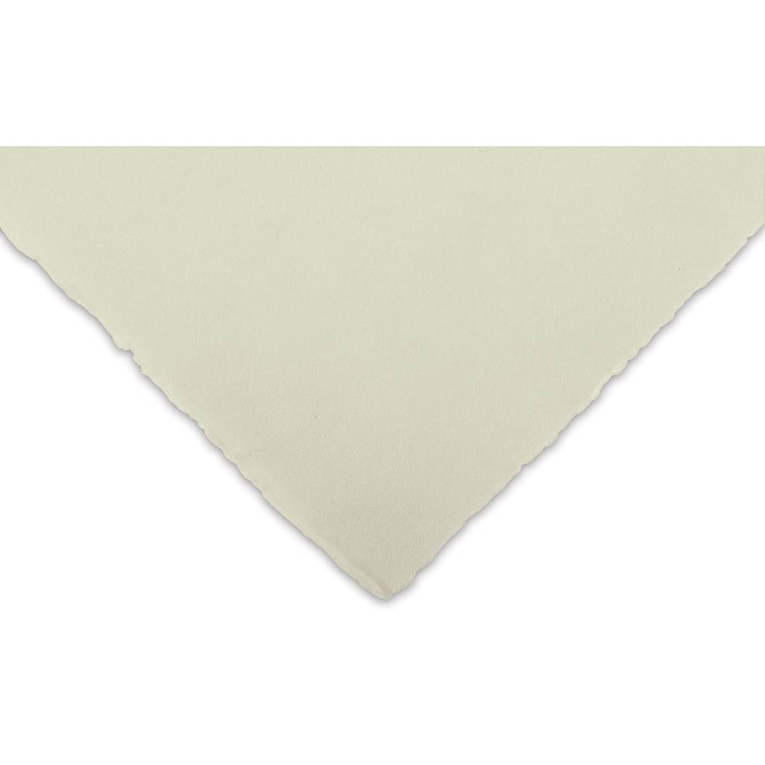 Open in modal - Awagami Kitakata Papers - Closeup of corner of Green sheet showing color and texture